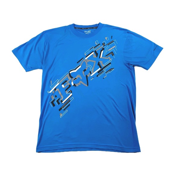 Fox Racing Fox Tech Blue Short Sleeve T-Shirt Men's Size Large - Picture 1 of 6